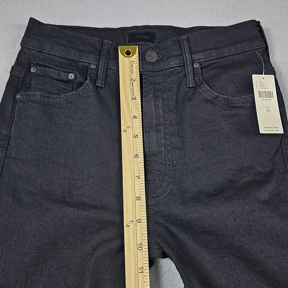 Mother Jeans Women 26 The Insider Step Crop Fray Jeans Not Guilty Black Wash NWT